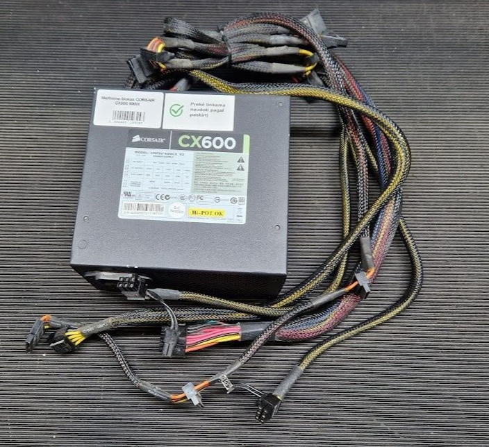 Corsair CX600 600W Desktop PSU ATX Netzteil CMPSU-600CX V2 Gebraucht Funktion...