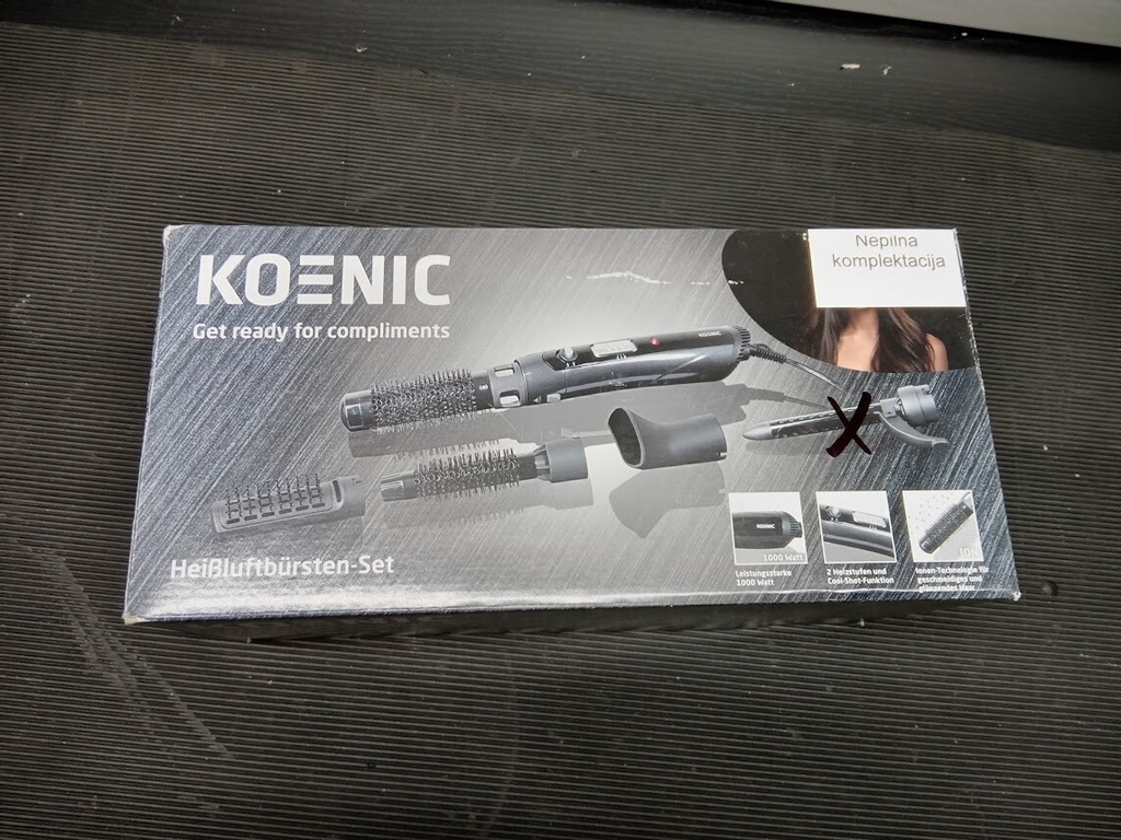 Koenic KHA 10524 Heißluftbürsten Set Keramik 1000 W unvollständiges Set gebra...