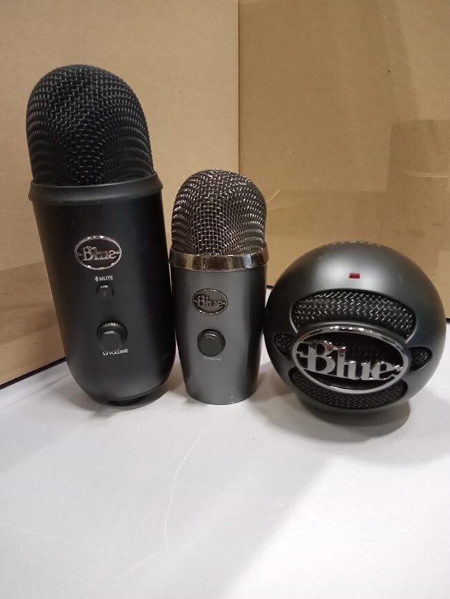 LOT OF 3 Blue Various Models Condenser Microphone Not Working For Parts
