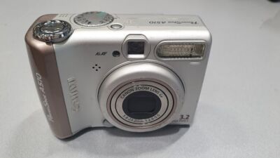 Cámara digital Canon PowerShot A510 3,2 MP plateada no funciona para piezas