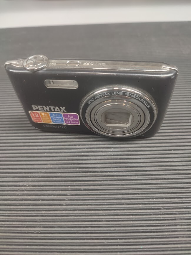Pentax Optio P70 Digital Camera 12MP Black Used Working For Parts or Repair