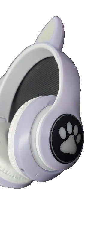 Kabellose Katzenohr Kopfhörer für Kinder Faltbar Bluetooth Lila Gebraucht Fun...