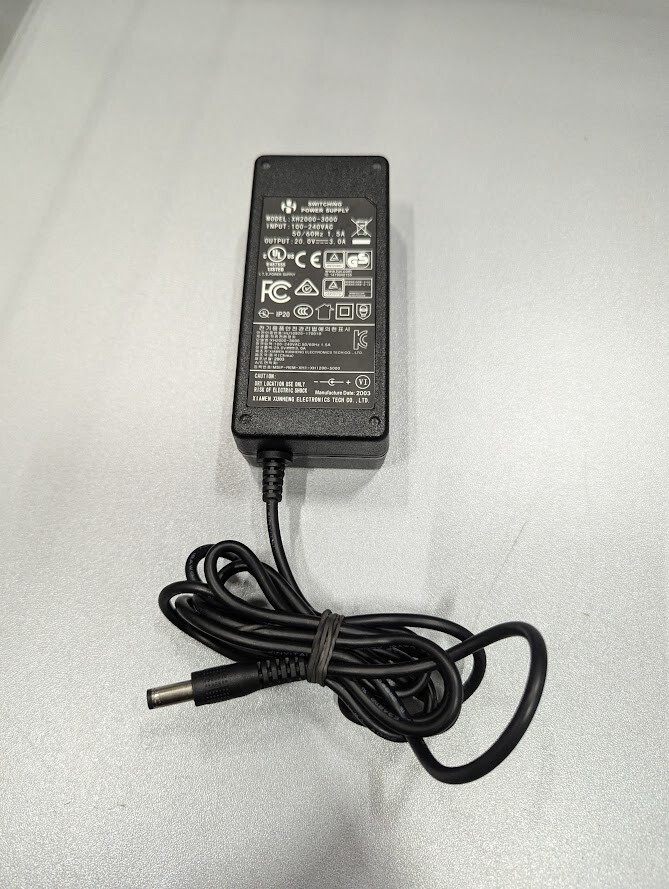 Switching XH2000-3000 AC Adapter 20.0V 3.0A Used Working Without Power Cord