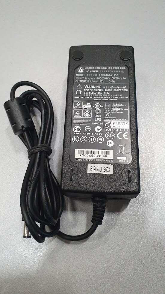 AC Adapter LSE0107A1236 12V 3A Used Working Without Power Cord