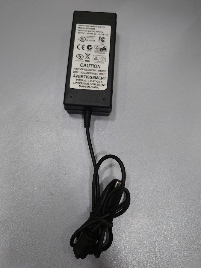 FY1203000 Switching Power Supply 12VDC 3A Used Working Without Power Cord