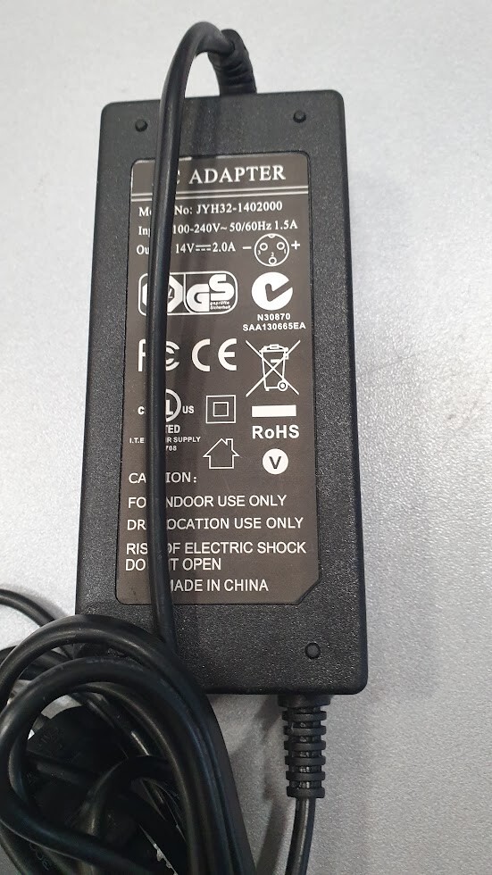AC Adapter JYH32-1402000 14V 2A Used Working Without Power Cord