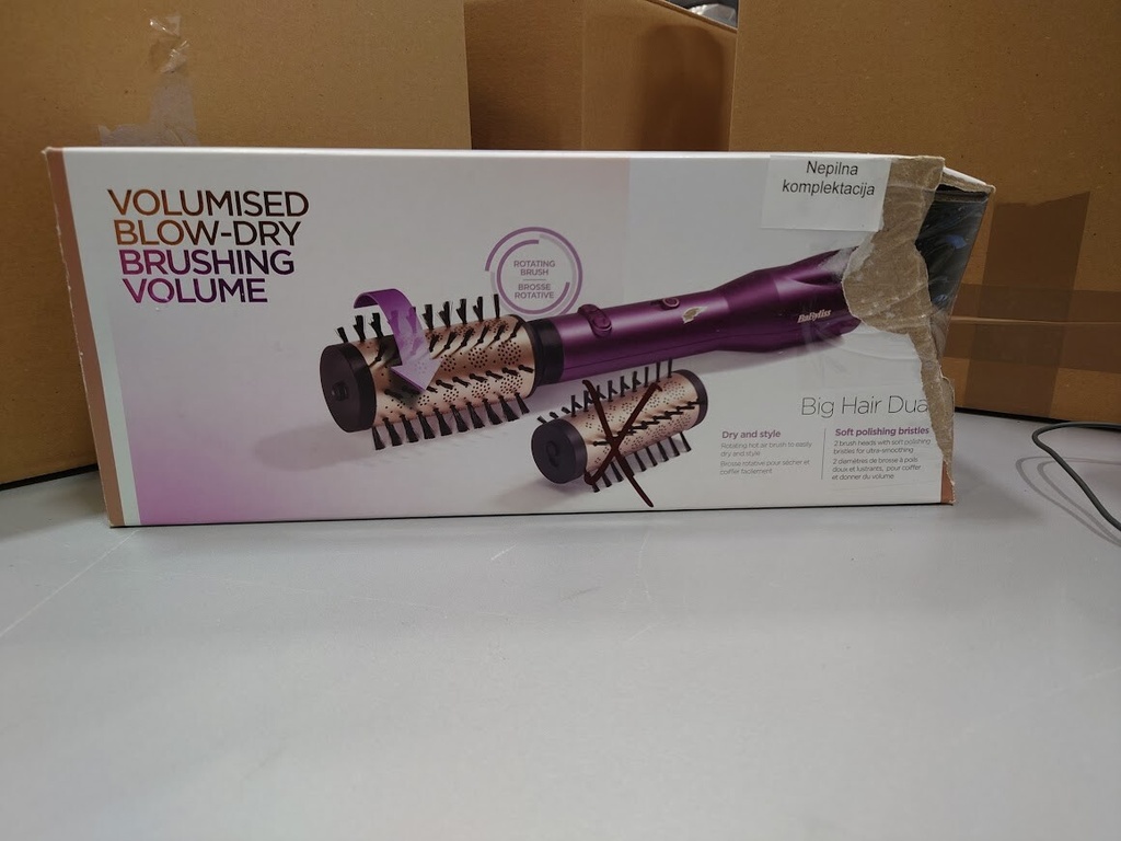 BaByliss AS950E Big Hair Dual Hot Air Brush Rose Gold Used Working Incomplete Se