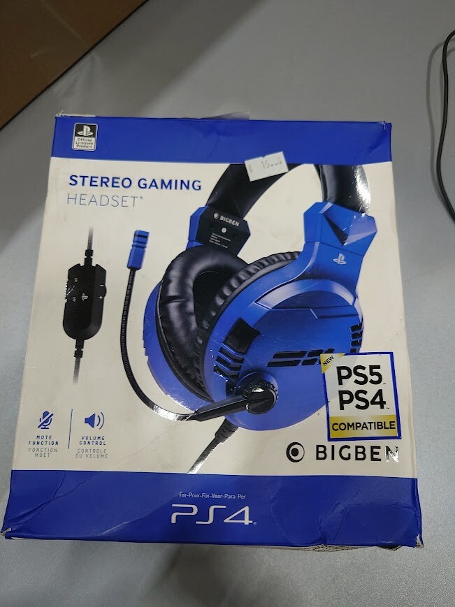 Bigben Wired Stereo Headset For PS4 Used Working With Original Packaging