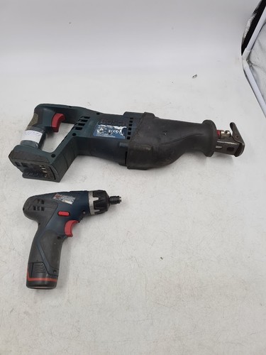 Lot of 3 Bosch Power Tools - Reciprocating Saw, Drill/Driver, Parts