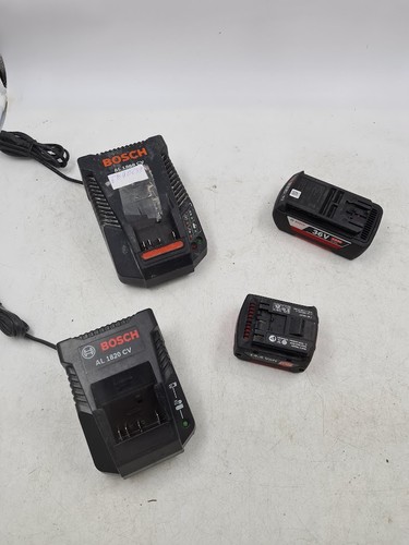 Lot of 4 Bosch Battery Chargers & Batteries - For Parts/Repair
