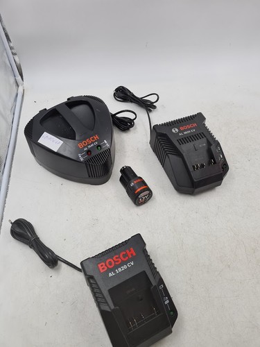 Lot of 4 Bosch Power Tool Chargers & Batteries - For Parts/Repair