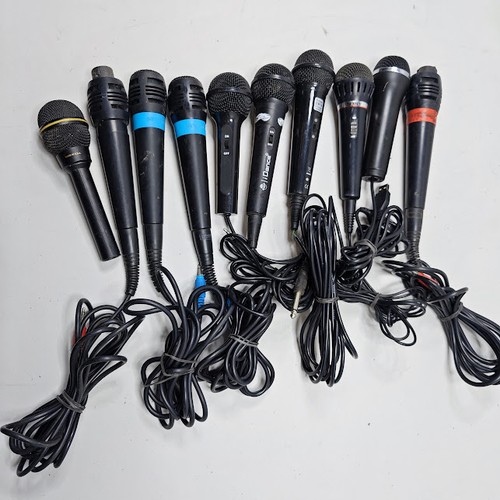 Lot of 10 Assorted Microphones - Signs of Use, No Packaging