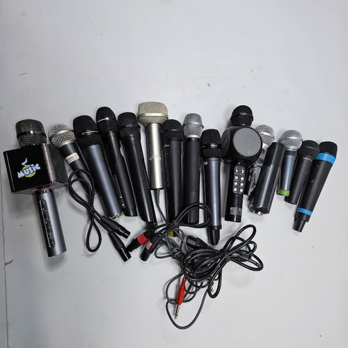 Lot of 15 Used Microphones - Various Models & Colors, No Packaging
