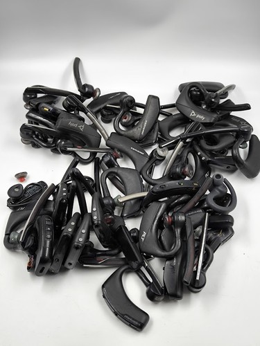 Lot of 40 Bluetooth Headsets - For Parts, Various Brands & Models