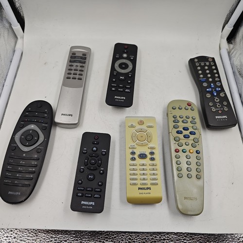 Lot of 7 Philips Remote Controls - Used, Working, Various Models