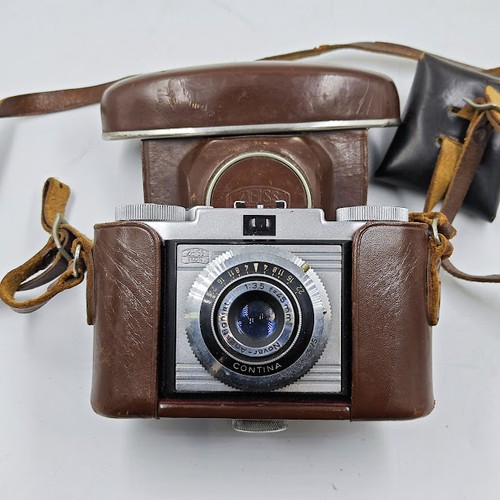 Zeiss Ikon Contina Camera - Untested, Signs of Use, Bag & Strap