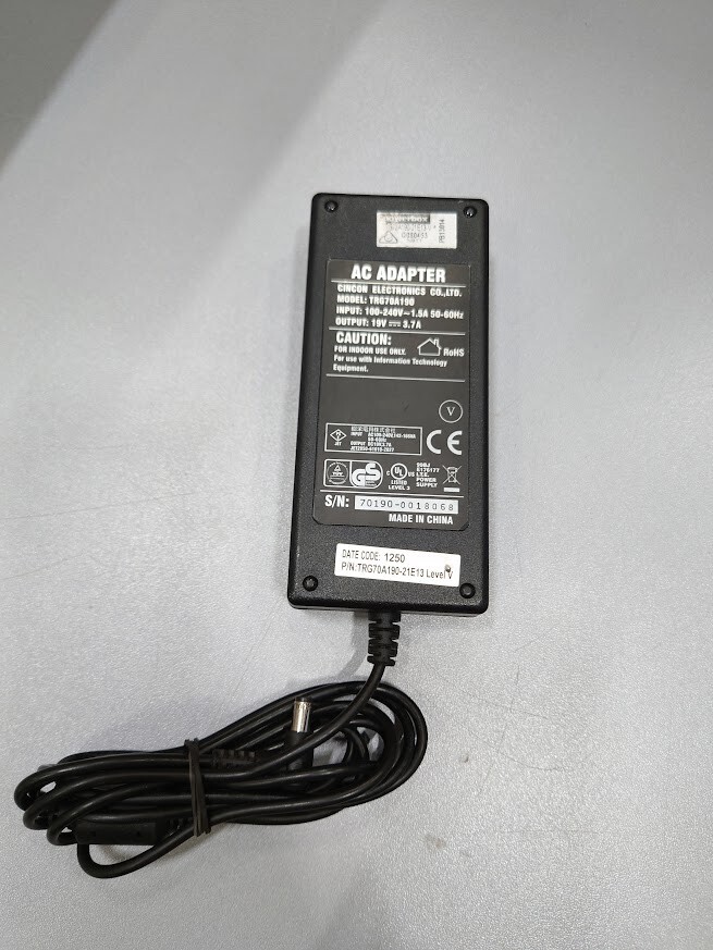 Cincon Electronics TRG70A190 AC Adapter 19V 3.7A Used Working Without Power Cor
