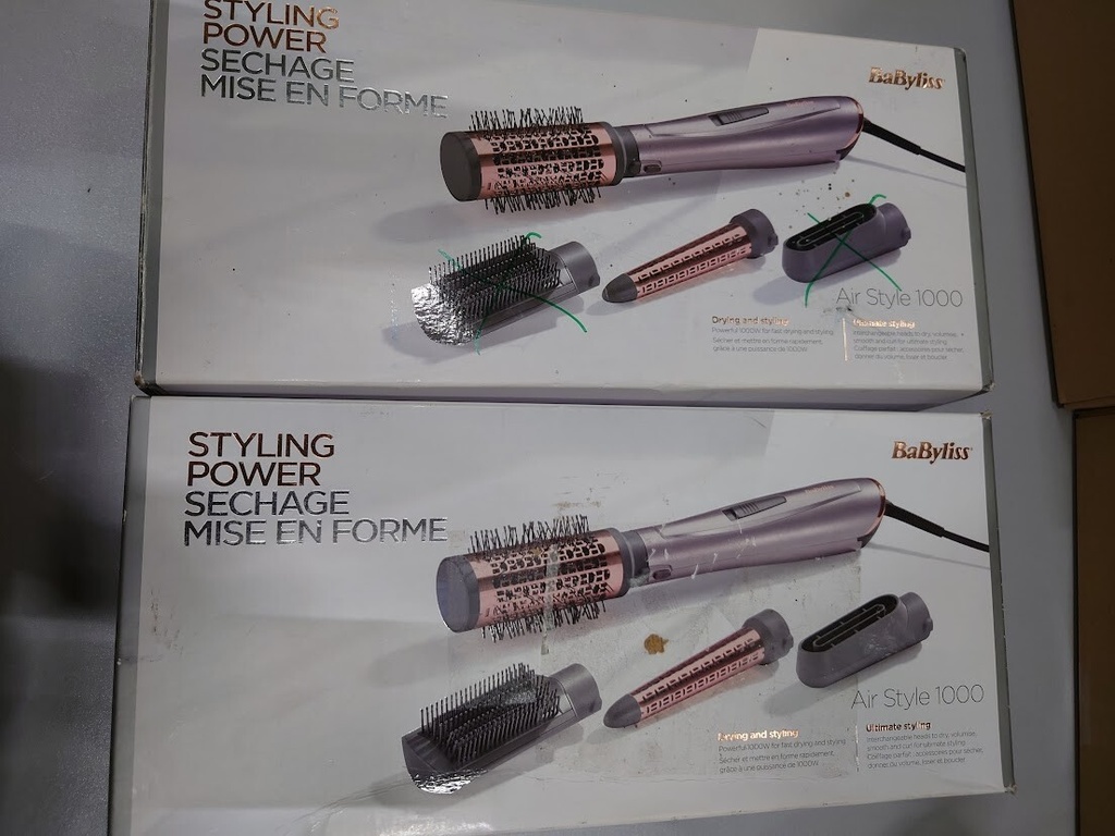 LOT OF 2 Babyliss AS136E Air Style 1000 Hot Air Brush Lon Technology For Parts