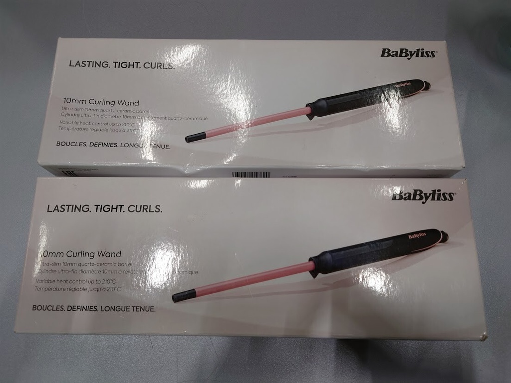 LOT OF 2 BaByliss C449E Tight Curls 10mm Curling Wand Rod Bronze 210°C Not Work