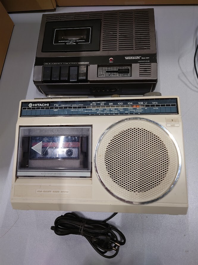 LOT OF 2 Vintage Hitachi & Watson Cassete Players Untested For Parts