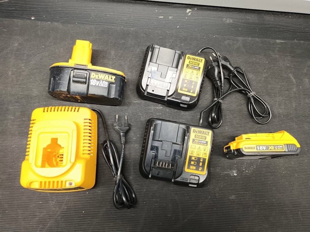 Lot of 5 DEWALT Power Tool Battery Chargers – Used, Fully Functional Has Scratch